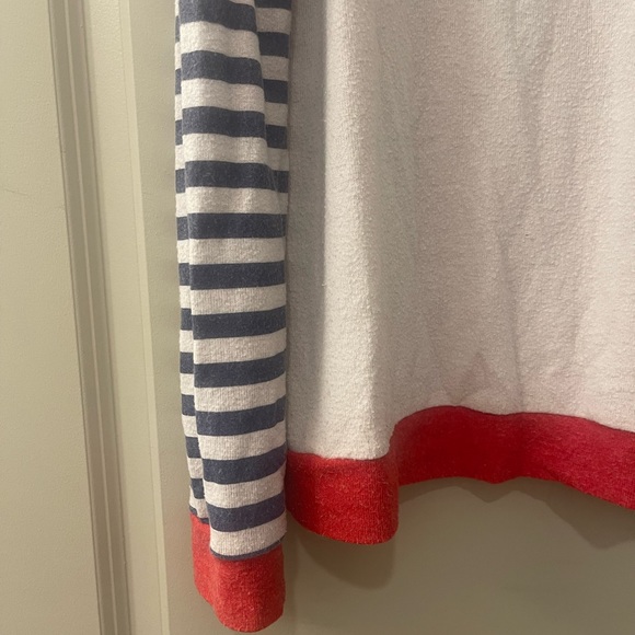 Michael Lauren Serge Stripe Pullover in Cloud & Cayenne in Size Xsmall - Picture 3 of 9